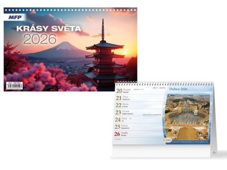 Kalendář stolní Krásy světa 2026 / 23cm x 23cm / 1061654