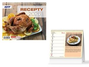 Kalendář stolní mini Recepty 2026 / 17,5cm x 17cm / 1061669