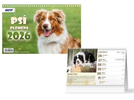 Kalendář stolní Psí plemena 2026 / 23cm x 23cm / 1061677