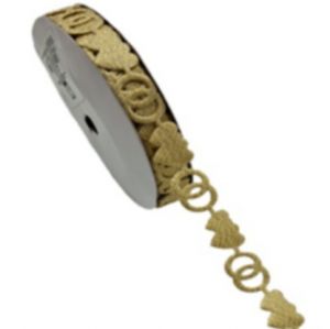 Dekorační stuha s výseky – zlatá 1,8 cm