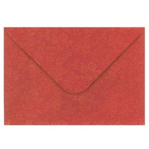Obálka C6 11,2x15,8 cm metalická s ražbou, bordó