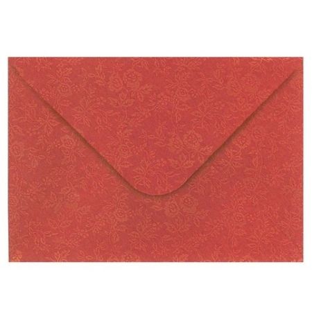 Obálka C6 11,2x15,8 cm metalická s ražbou, bordó