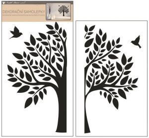 Samolepka na zeď černý strom 2 archy 32 x 60 cm