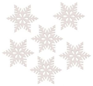 Vločky dřevěné 6 cm, 6 ks