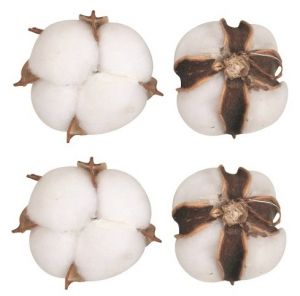 Umělé květy bavlny k dekorování s drátkem 4 cm, 4 ks v sáčku