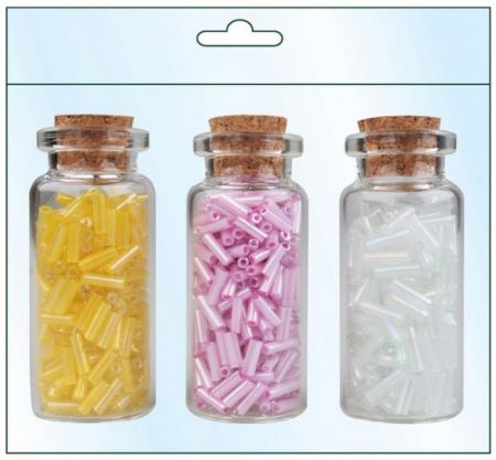 Korálky mix barev v lahvičce, 3 x 8 g