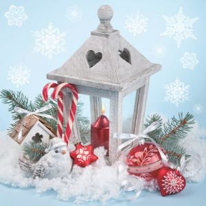 Ubrousky DAISY L (20ks) Xmas Lantern on Snow