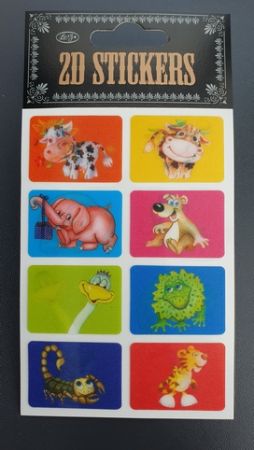 Nálepky samolepky 2D měnící zvířátlka animované I. kravička 1 arch