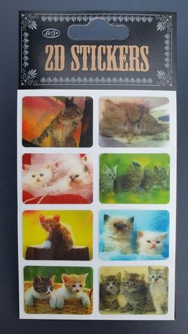 Nálepky samolepky 2D měnící I. kočky 1 arch