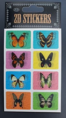 Nálepky samolepky 2D měnící motýl 1 arch