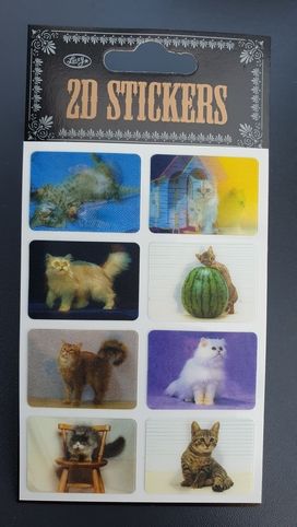 Nálepky samolepky 2D měnící kočky II. 1 arch