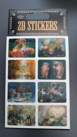 Nálepky samolepky 2D měnící medvídci 1 arch