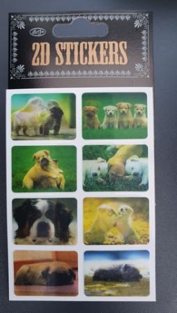 Nálepky samolepky 2D měnící  štěňátka II. 1 arch