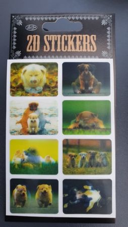 Nálepky samolepky 2D měnící  štěňátka III. 1 arch