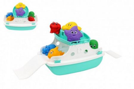 Loď/Trajekt do vody plast s doplňky v síťce