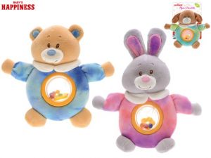 Baby Happiness zířátko plyšové 17cm s chrastítkem 0m+ 3druhy na kartě v sáčku