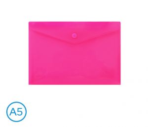 Obal spisový s klopou a drukem A5 neon LUMA, růžový