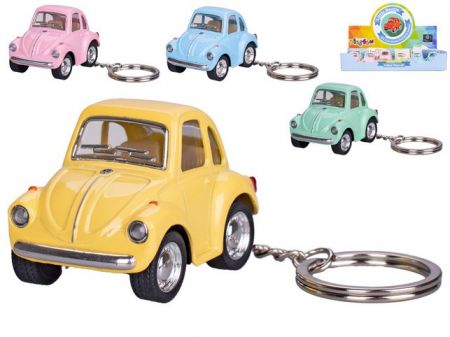 Volkswagen Beetle kov 5,5cm zpětný chod/přívěsek na klíče 4barvy