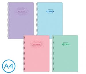 Blok spirála A4 PASTEL linka 60l mix