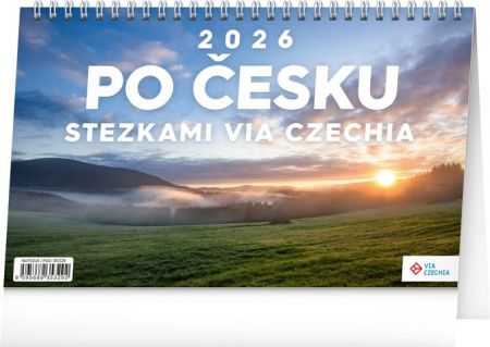 Kalendář stolní Po Česku stezkami Via Czechia 2026, 23,1 x 14,5 cm / PGS-35329