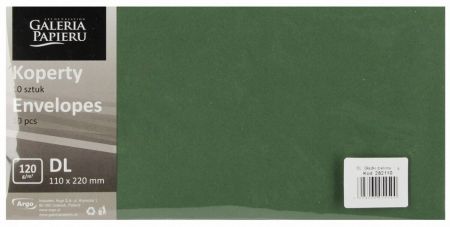 Obálka DL 11x22cm metalická zelená 120g