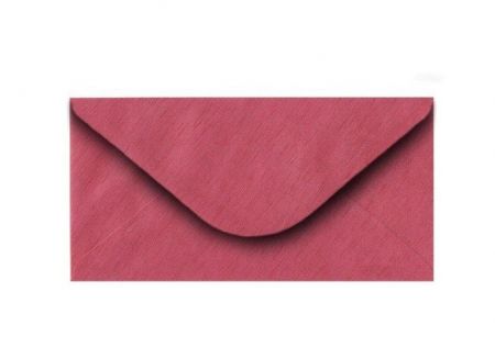 Obálka DL 11,2x21,9 cm metalická s ražbou, červená