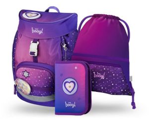 BAAGL SET 3 Airy Koně srdce: batoh, penál, sáček GRS