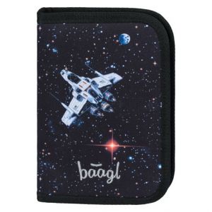 BAAGL Školní penál jednopatrový Pixel Space GRS