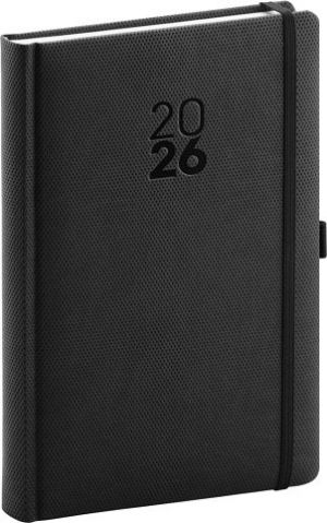 Diář denní Diamante 2026, černý, 15 x 21 cm / PGD-DA5DI-6001