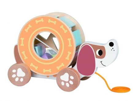 Dřevěná tahací štěňátko vkládačka