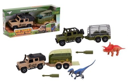 Terénní vozidlo s přívěsem do jungle + dinosaur