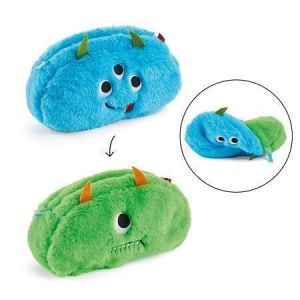 Taštička "Back2Fun", modrá / zelená, se zipem, plyš, APLI MR16425