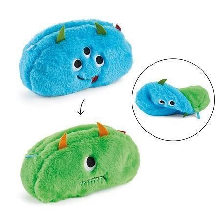 Taštička "Back2Fun", modrá / zelená, se zipem, plyš, APLI MR16425