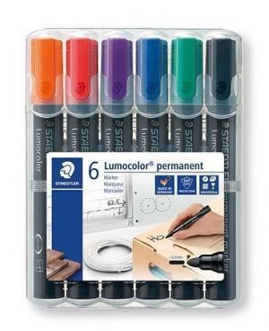 Permanentní popisovač "Lumocolor 352", sada, 6 barev, 2 mm, kuželový hrot, STAEDTLER 352 W