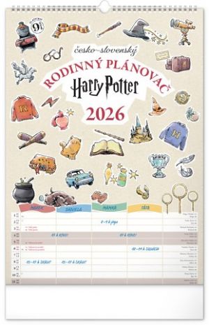 Kalendář nástěnný Rodinný plánovací Harry Potter 2026, 33 x 46 cm / PGN-35768-L