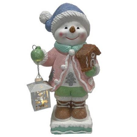 Dekorace Sněhulák s lucerničkou