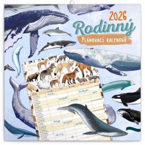 Kalendář nástěnný rodinný plánovací Animalium 2026, 30 x 30 cm / PGP-35772