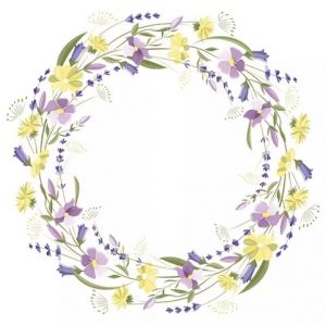 Ubrousky DAISY L (20ks) Pastel Roses Composition on Blue Background