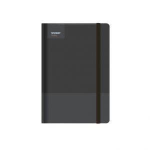 Blok PASTEL A5 linka - Black s gumou a poutkem na propisku