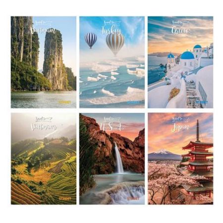 Sešit A5 56 listů Travel To čtverečkovaný