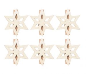 Dekorace vánoční kolíček - hvězda 4cm, 6ks