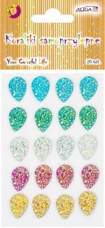 Kamínky samolepící - slzičky na blistru