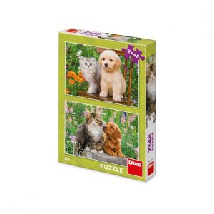 PEJSEK A KOČKA NA ZAHRADĚ 2x48 puzzle