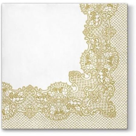 Ubrousky PAW Dekor L (20ks) Royal Lace (gold)