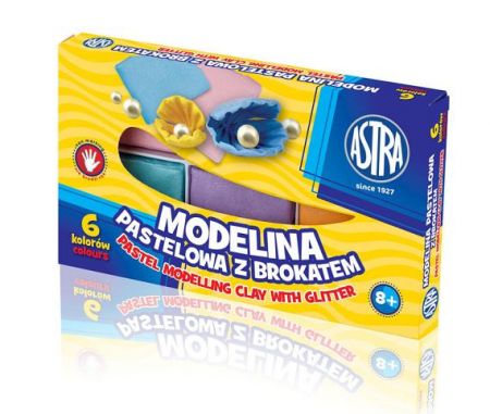 ASTRA Modelina 6 barev pastel, brokát