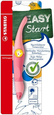 STABILO Ergonomický roller pro leváky - EASYoriginal Pastel pastelová růžová - vč. bombičk