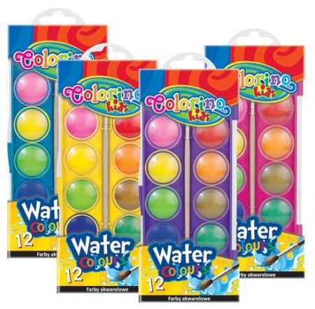 Colorino vodové barvy 12ks 23mm