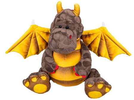 Drak plyšový 30cm hnědý sedící 0m+ v sáčku