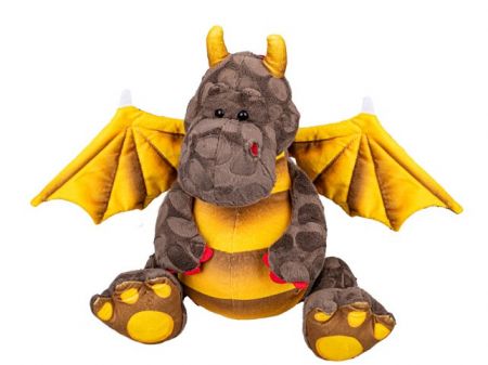 Drak plyšový 23cm hnědý sedící 0m+ v sáčku