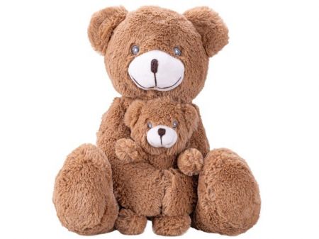 Medvěd plyšový 30cm sedící s mládětem 0m+ v sáčku